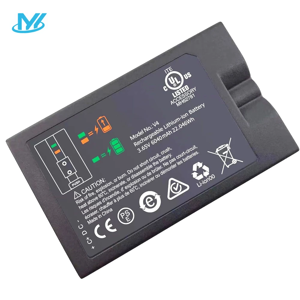 MYiYAE High Capacity Lithium-ion Battery 6040mah V4 Rechargeable Battery Pack For Ring Doorbell 3 Ring Video Doorbell 2