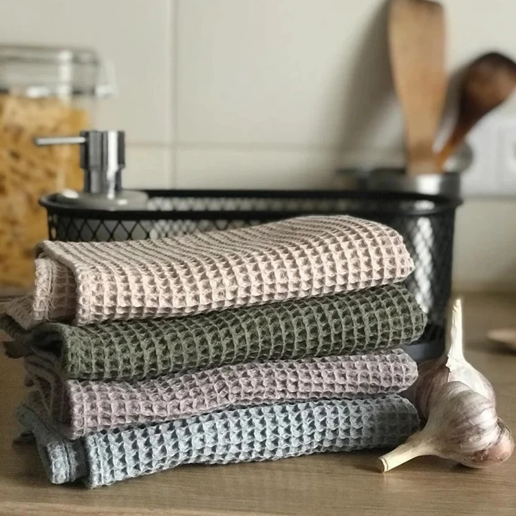 Custom Design Soft Microfiber Waffle Kitchen Towel
