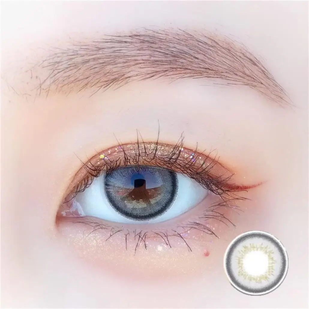 new arrival Adam gray color contact lens contact lenses cycle eye contacts cosmetic lens hybrid iris size 14.2 mm