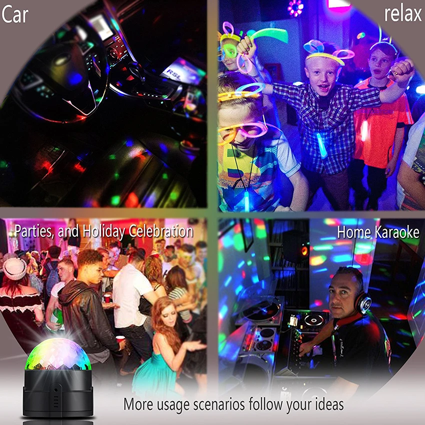  Лидер продаж светодиодный сценический Rgb светильник для танцпола с дистанционным управлением и голосовым праздничный Хрустальный Волшебный шар освещение
