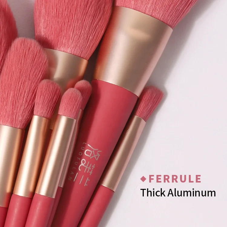 ZH Best Selling 9 Pieces Soft Vegan  Best Kabuki Luxury Pink Quality Ever Beauty Private Label Make up Brushes Cosmetic