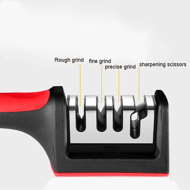 Low Price Handheld Metal Multi Function Kitchen Accessories Gadget Quick Knife Sharpen Tool Machine 3 Stages Sharpener