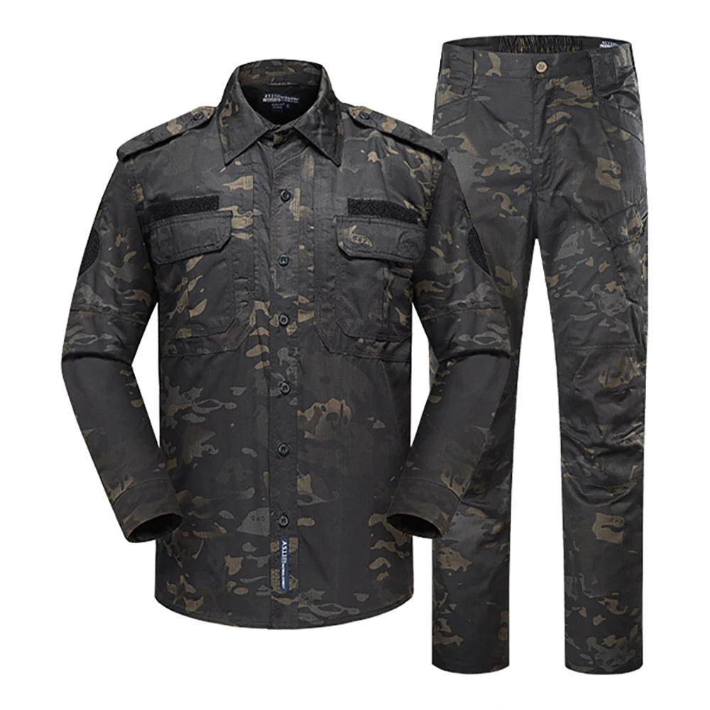 Wholesale Custom Camouflage Black Uniform Tactic Combat Outdoor Activities IX7 Tactical Uniform