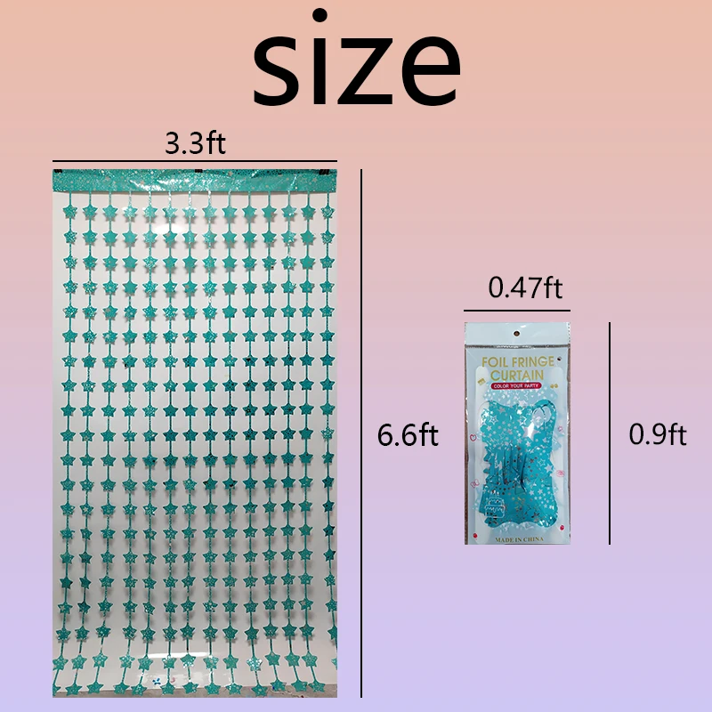 2.0c China factory direct customized star shaped metallic rain tinsel foil fringe curtain for party