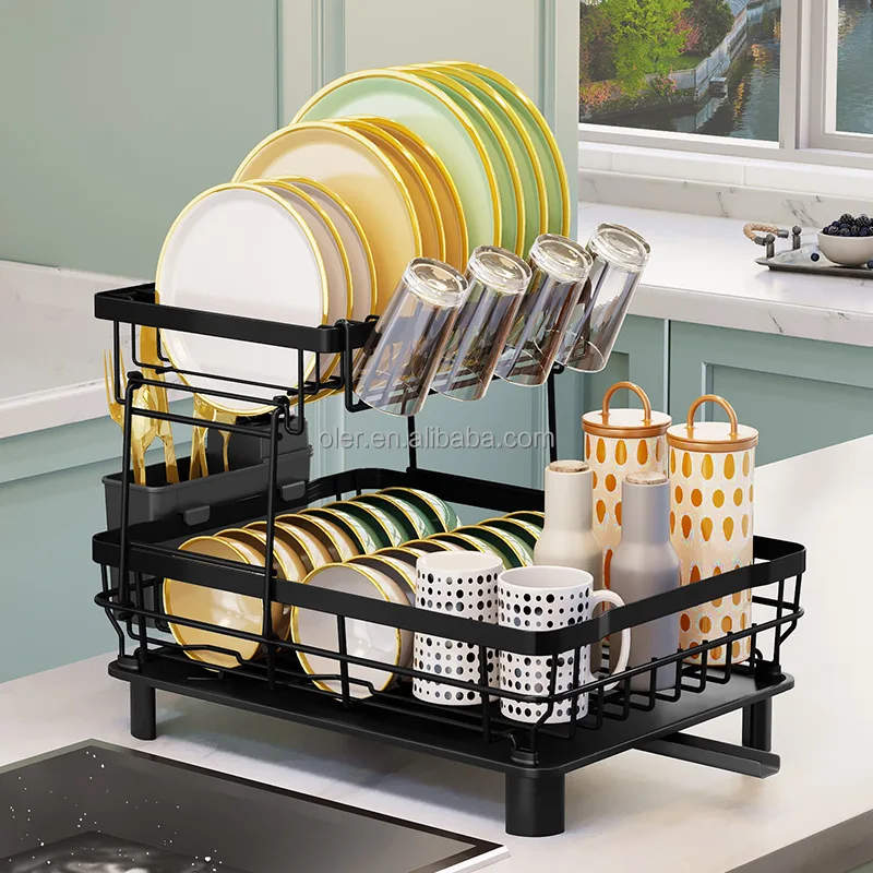 Dish Drying Washing Basin Dish Drainer Racks With Cutlery Drainboard Kitchen Countertop Cutlery Rack And Knife Dish Rack