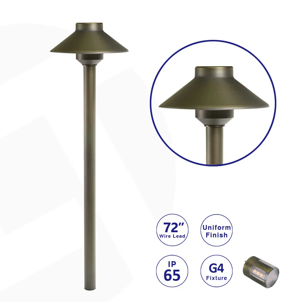 Solid Brass Low Voltage Landscape Accent Path and Area Light in antique bronze finish
