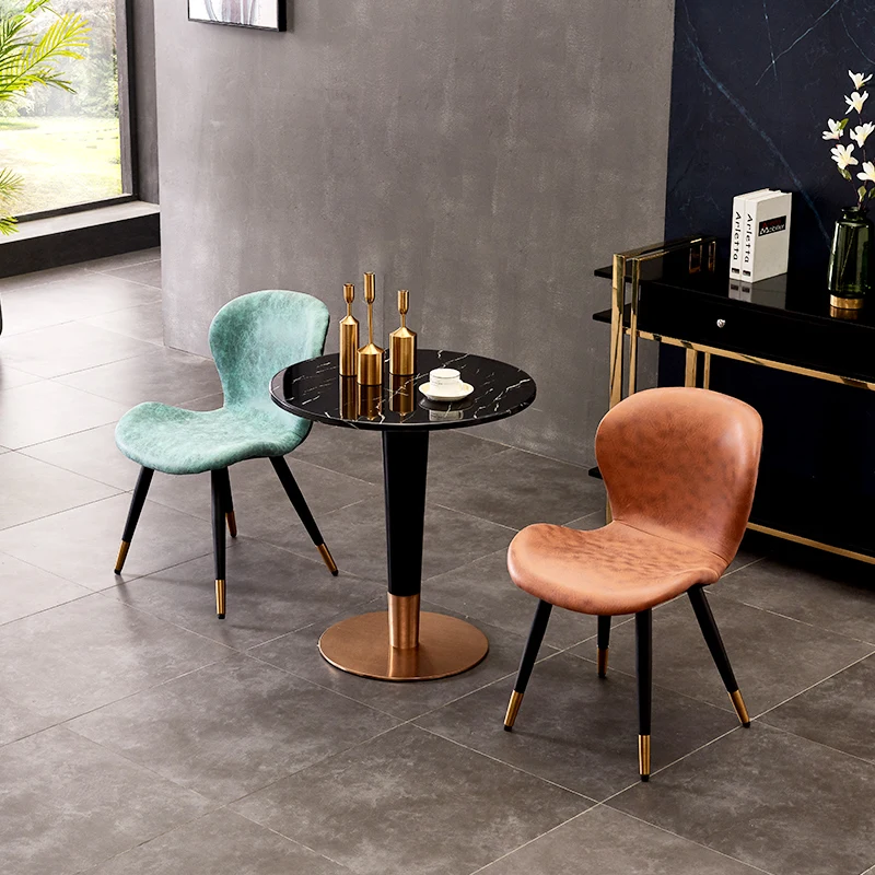 Light luxury marble small round table negotiation table leisure balcony Internet celebrity cafe milk tea shop reception rock boa