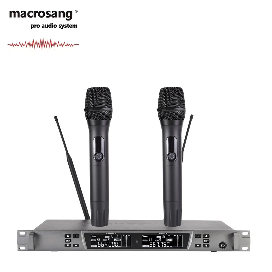 Лидер продаж профессиональный беспроводной микрофон UHF ручной для караоке BS-9100 macrosang