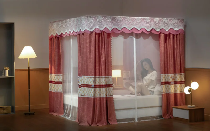 2022 New Shading Anti Mosquito Bed Curtain Zipper Mosquito Net Baby Home Use Bedding Set Breathable Mosquito Net