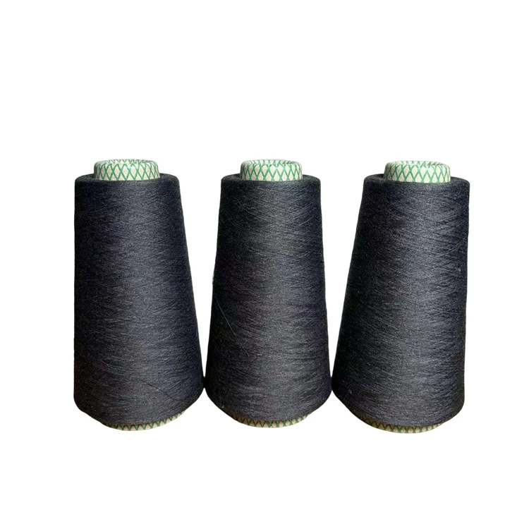 Great Standard Breathe Bleached White Cotton Yarn Blue Knitted Polyester Yarn