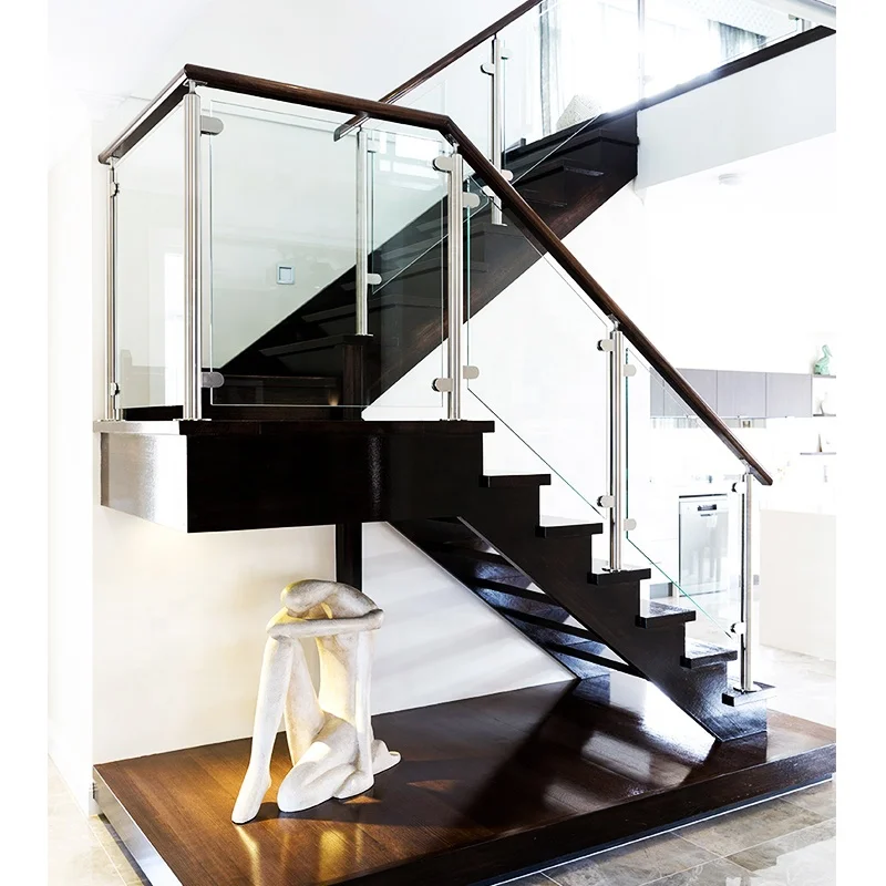 Factory Cheap Price Railing Fence Step Tiles Stair Simple Stair U Beam Design Photo Stainless Steel Staircase