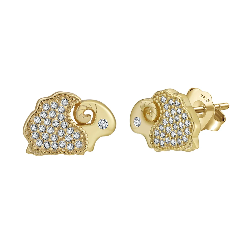 Vintage aretes de plata S925 Sterling Silver Oxidized Silver Cute Animal Hedgehog Snake Sheep Stud Earrings Jewelry Women