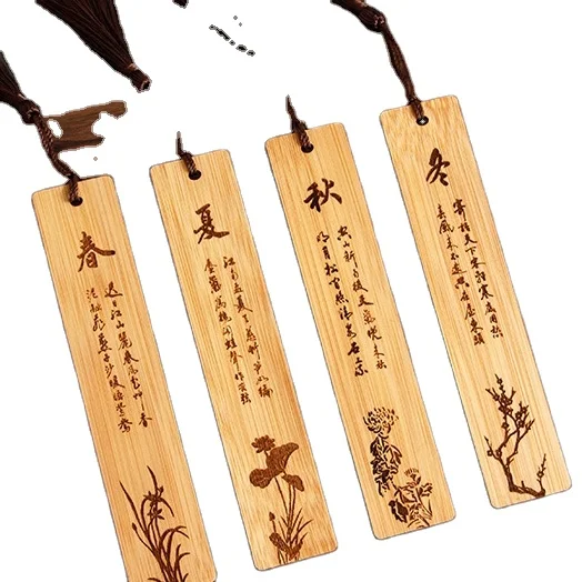 Chinese Style Bamboo Bookmark Wooden Gifts Teacher Student Stationery