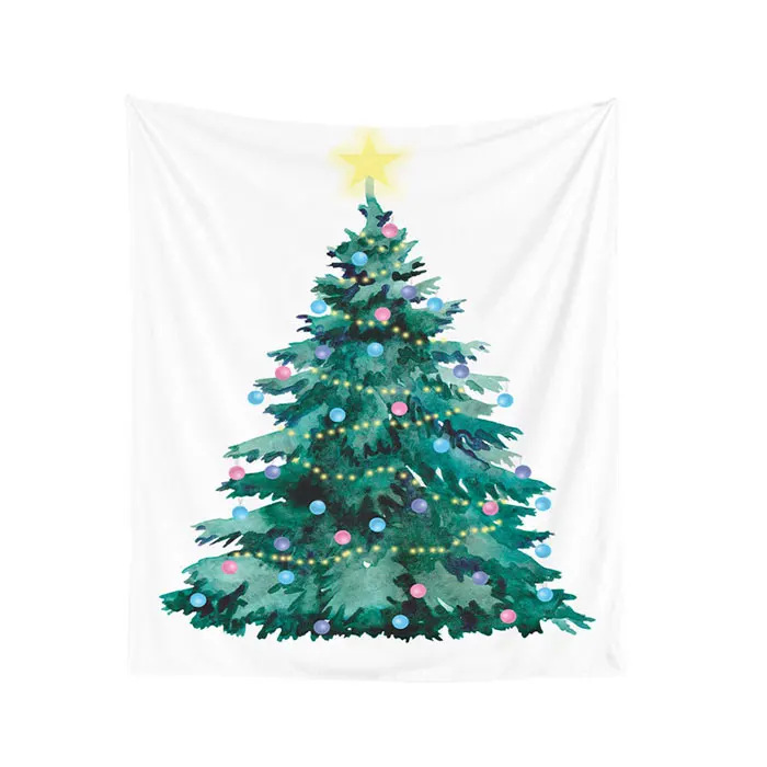 Best Price Low MOQ Home Room Decorative Wall Hang Logo Printing Cotton Polyester Fabric Custom Christmas Tapestry