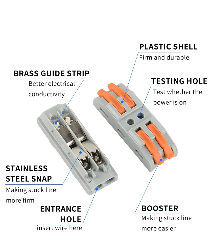 Hot Selling Push In Wire Connector Four Cores Terminal Block Electric Cable Lever Wire Connectors