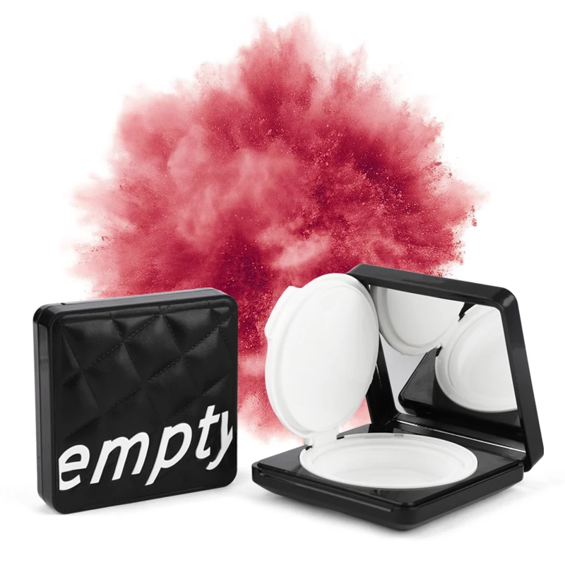 
Hot sale portable cosmetic air cushion box plastic compact powder case with mirror 