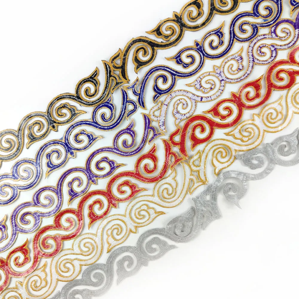 Deepeel AP260 4.5cm DIY Sewing Party Clothing Decor Accessories Costumes Applique Ribbon Gold Braid Embroidered Lace