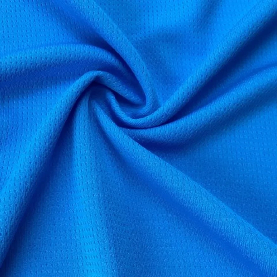 Polyester manufacturer sports t shirt knitting clothing knitted check mesh fabric anti-static and Quick dry