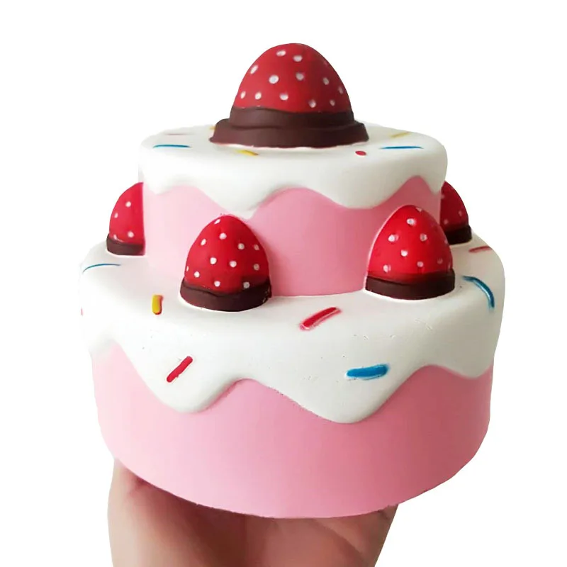 Strawberry cake food toy big soft ball jumbo cake squishy