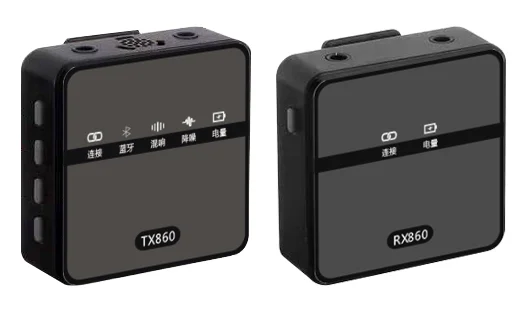 2.4G Wireless Recording Microphone System with Transmitter Receiver Clip-on Lavalier Mic for Vlog Video Recording