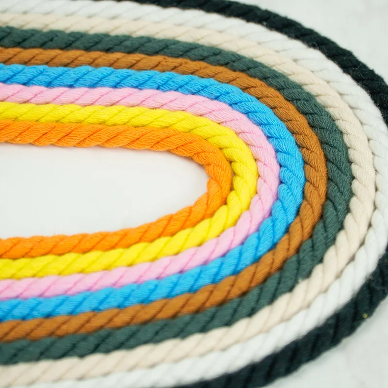 custom 100% nature color  2 strands 6mm Cotton Braid Shoelaces twist rope rope  shoe laces