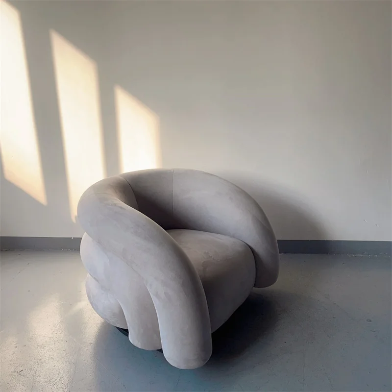 nordic furniture modern hotel guest room leisure white velvet sofa chairs for Small Teddy Boucle Accent living room armchair