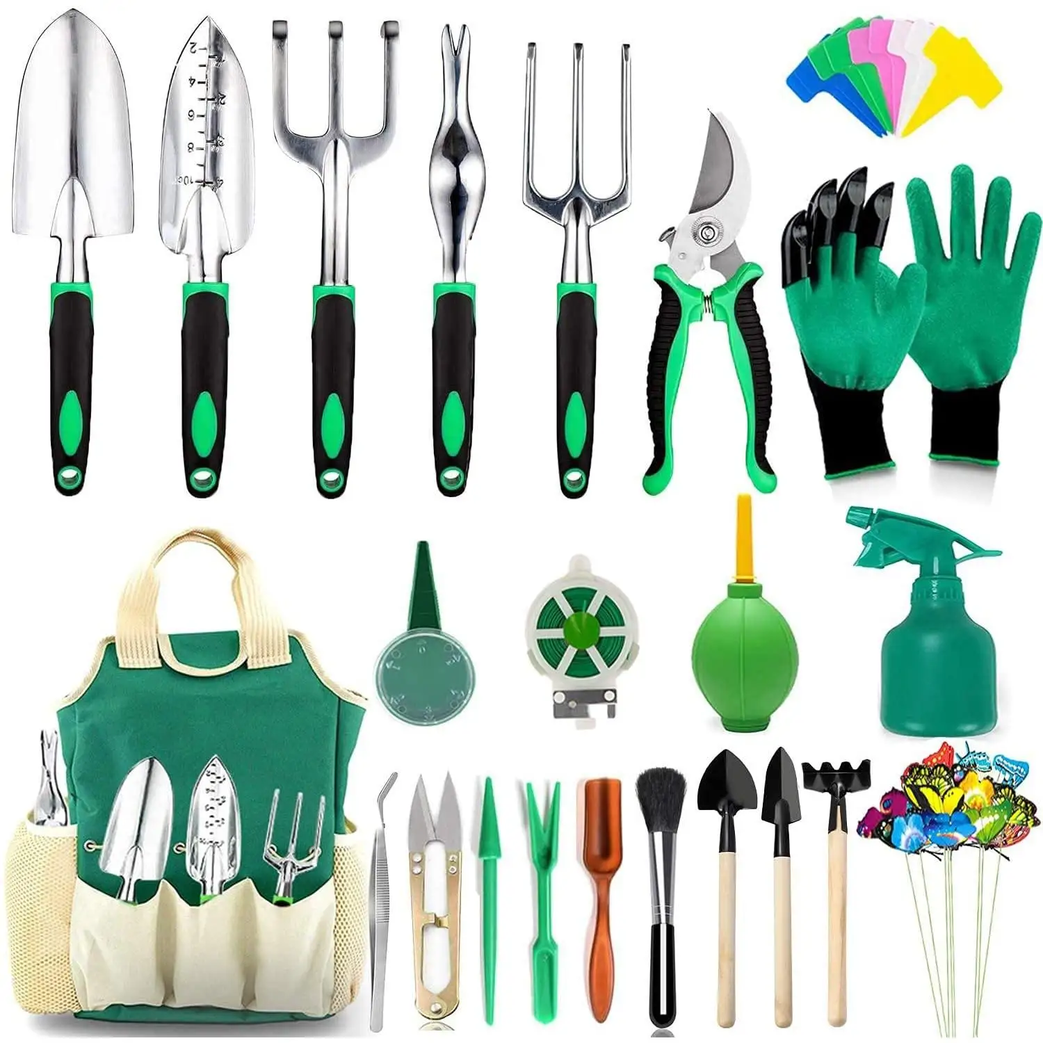Gardening Tools Floral Carrying Case Gardening Hand Tools With Trowel Rake Weeder Pruner Shears Small Shovel Hand Tools Set