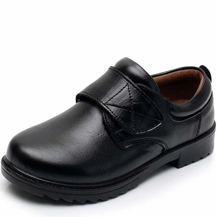 
Buckle Strap Black Boys Students School Leather Shoes Wholesale China 