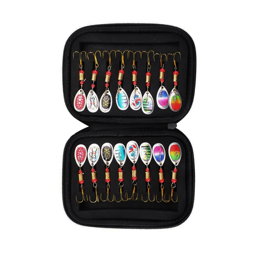 Metal Spoon Spinner Fishing Lure 16pcs Set Spoonbait Crankbaits Fishing Wobblers for Pike Crochet Kit Artificial Bait