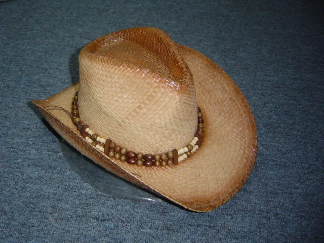 2020 fashion shell beads trimming raffia straw crocheted woven tea cowboy hat