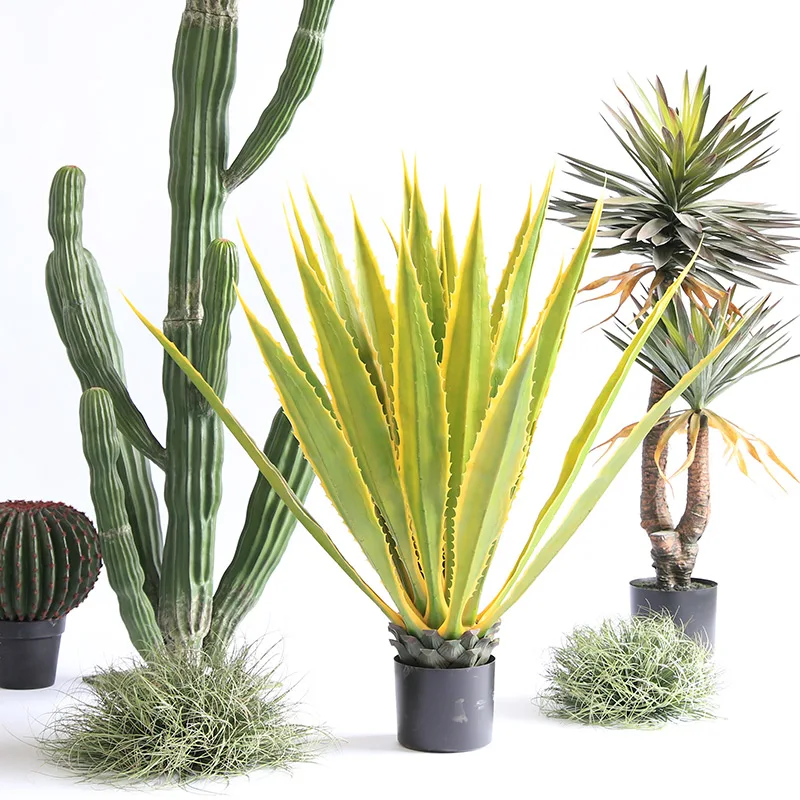 Decorative Plants Wholesale artificial plant factory  fake sisal hemp in plastic pot Garden Decor