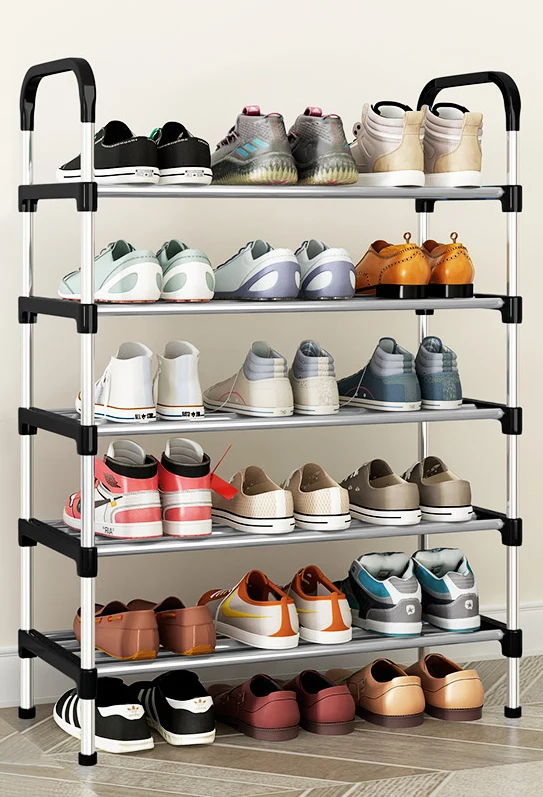 Adjustable Height New Arrival Steel Shoe Rack Entryway Multi-layer Black Shoe Storage Shelf Racks