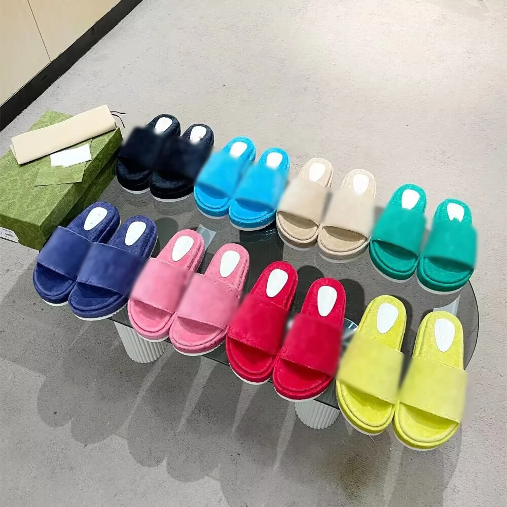 New arrival 2023 European luxury designer famous brand open toes thick sole flat sandal slide slippers