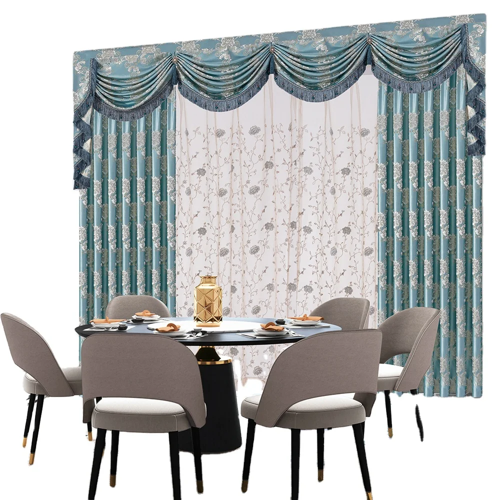 Factory Direct Sales Luxury Yarn-dyed Jacquard Nordic Blackout Curtains Fabric For Living Room Bedroom