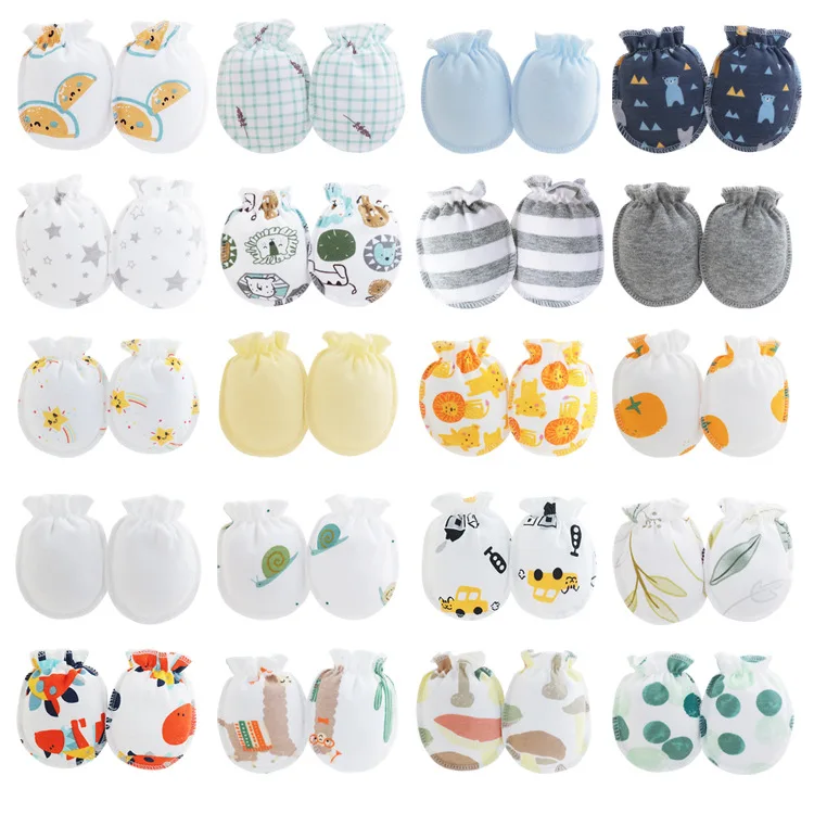 Wholesale Hand Anti-grab Protect Face Baby Mitten No Scratch 0-3 Months Mittens for Newborn Baby Boys Girls
