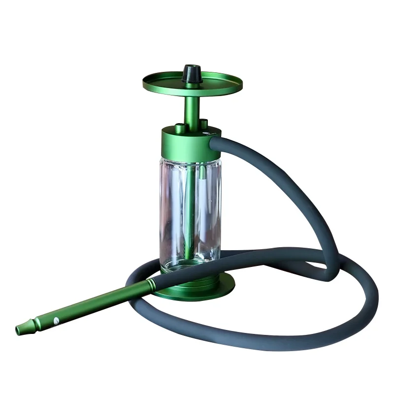 Wholesale Luxury Egyptian Shisha Hookah Set Travel Aluminum Pink Sisha with Glass Hose Accessory