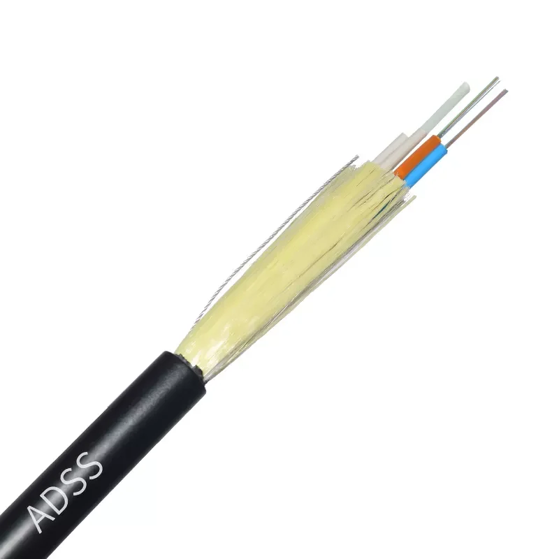 Self supporting communication 8 core ADSS fibra optic cable double single mode   Fiber Optic Cable