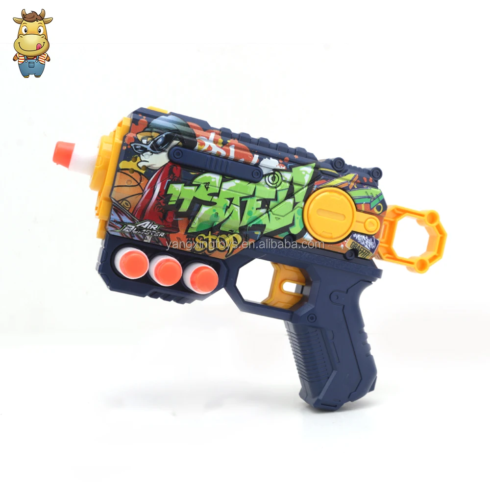 Customize Doodle Soft Bullet Gun Toy Factory Target Shooting Training small Blaster Ball Kids Weapons Toys Sets