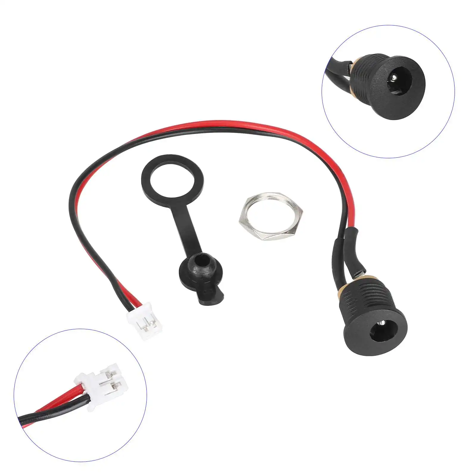 E-Scooter Parts DC 2.1 Charger Cable Port Charging Interface and Waterproof Shield for Electric Scooter Spare Parts Accessories