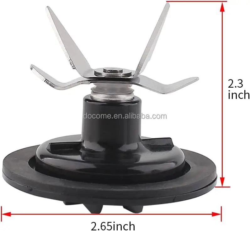 HB Blender 4 Fins Flat Blade with Sealing Ring Blender Blade & Gasket Assembly Set Replacement for Blender