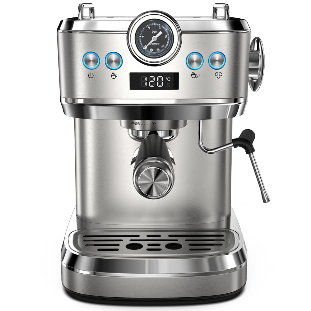 Tenfly Espresso Coffee Maker Factory Custom, Semi-automatic Italy Coffee Machine, Stainless Steel Home Espresso Machine