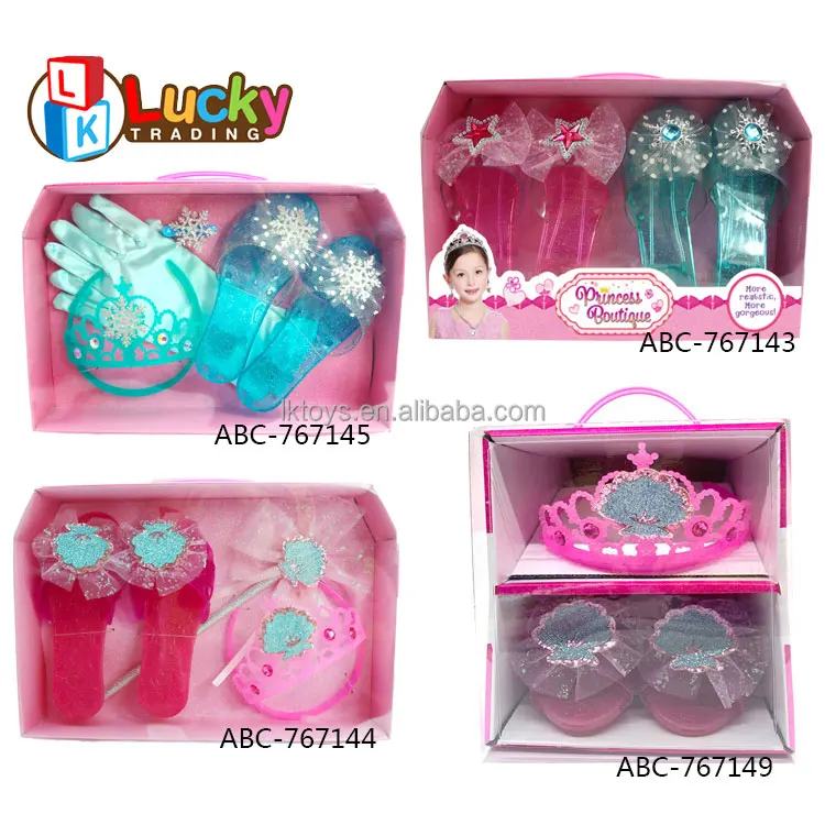 Princess Dress Up Shoes for Girls Princess Heels Tiaras and Costume Jewelry Set Toddler Gifts