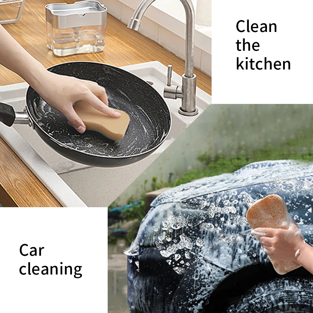 JUMBO 6-Pack Coffee-Colored Car Wash Sponges Anti-Scratch Technology Window Windscreen Bodywork Household Kitchen Sponge