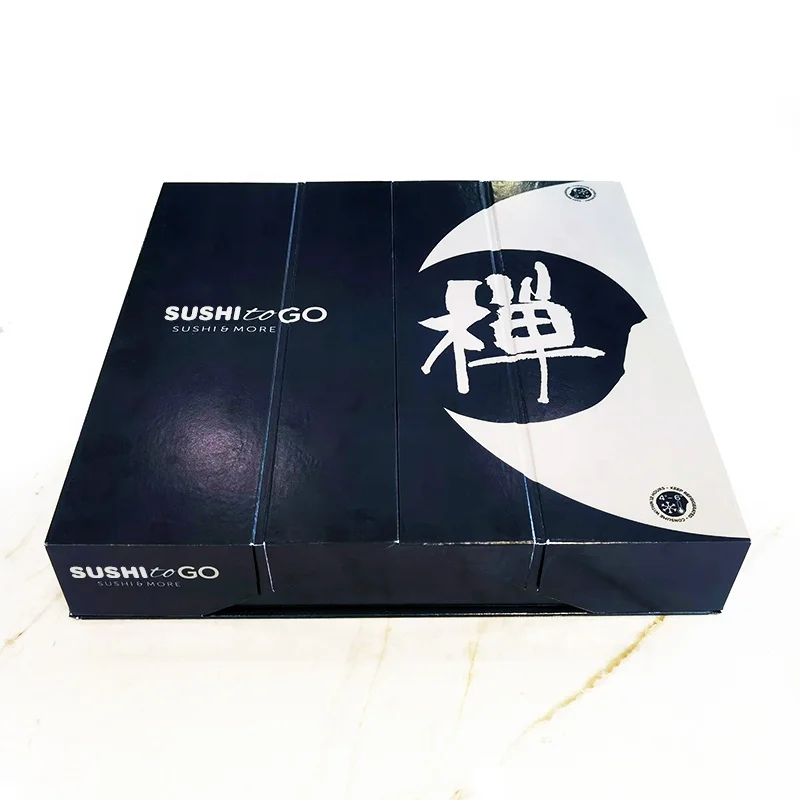 Design custom high quality disposable takeaway paper sushi gift box sushi to go packaging box