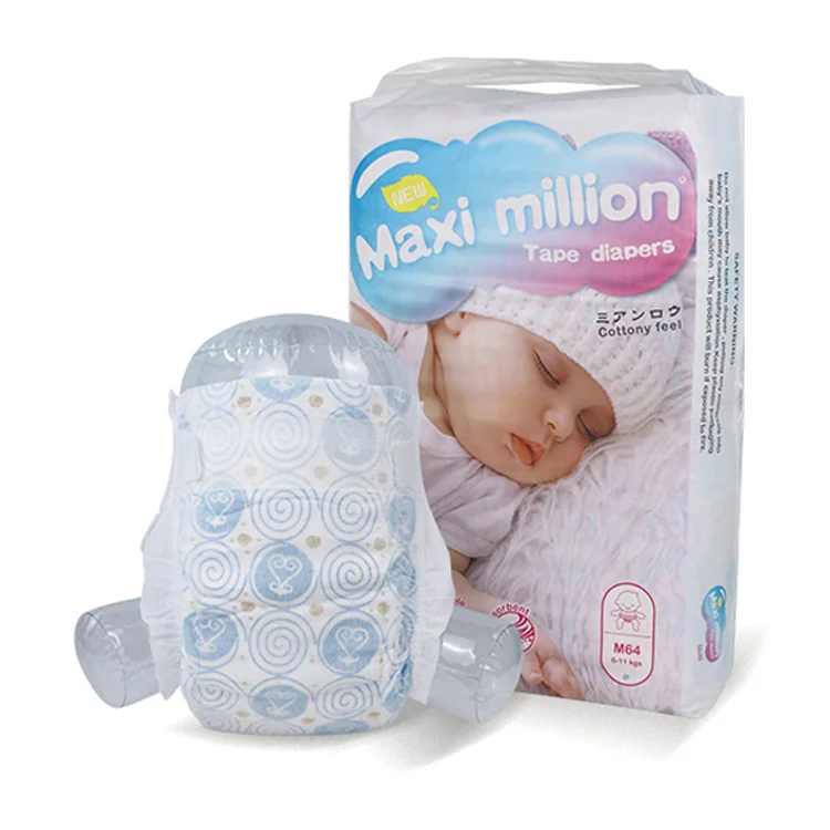 T Maxi Million Free Sample Disposable Baby Diapers Custom High Quality For Boys And Girls