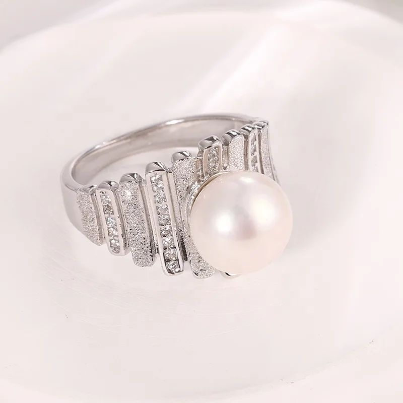 Luxury Jewelry Zircon Moissanite Pearl Minimalist Jewelry Silver 925 Adjustable Wedding And Engagement Ring For Women