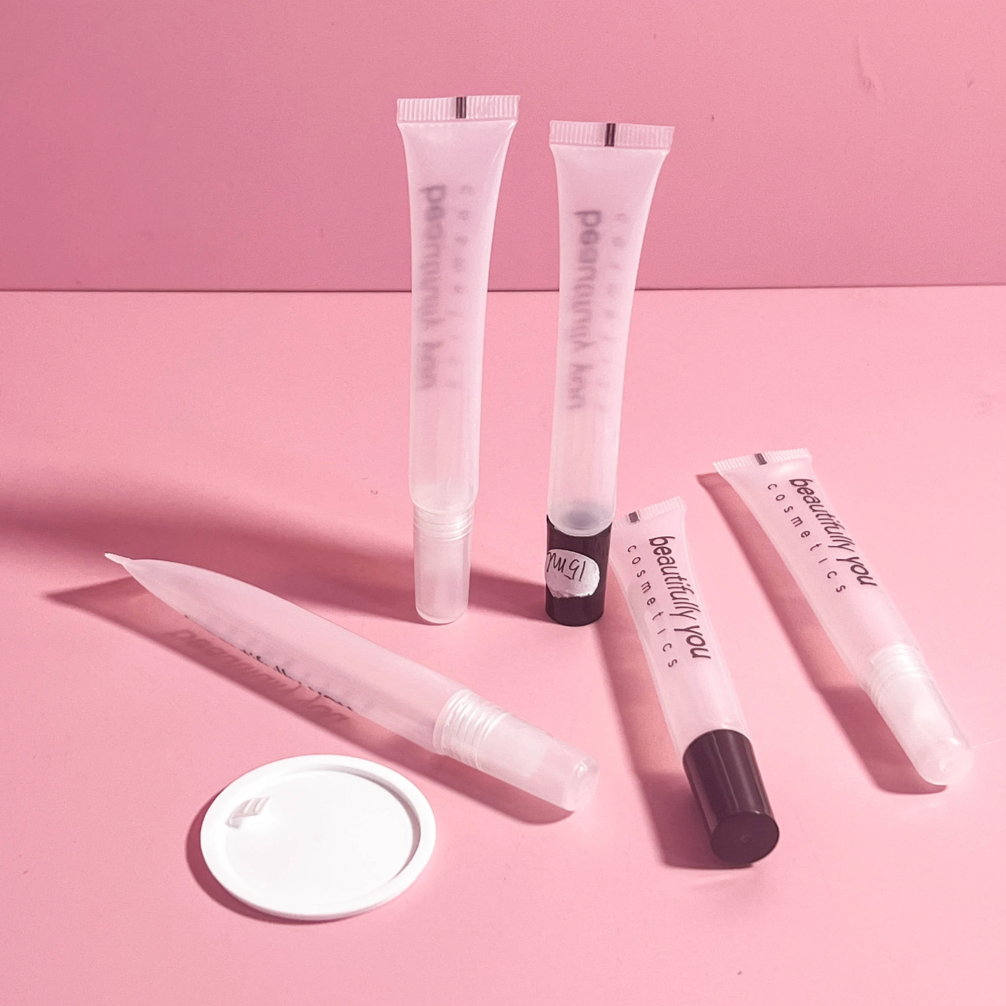 5g 10g 15g Eco-friendly Plastic Cosmetic Packaging Black Pink Lip Gloss Squeeze Tube For Plastic Tube Eye Cream bottle
