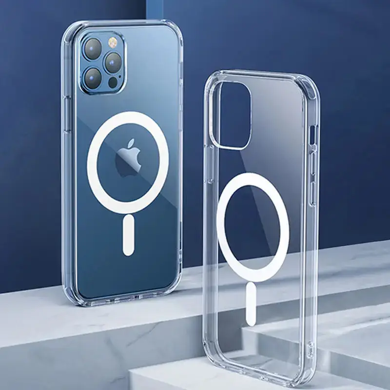 2023 Hot Selling Clear HD Magnetic Phone Case Shockproof Designer Magnet Phone Cover for Iphone 14 Pro Max Pro 11 X XR 8 12 13