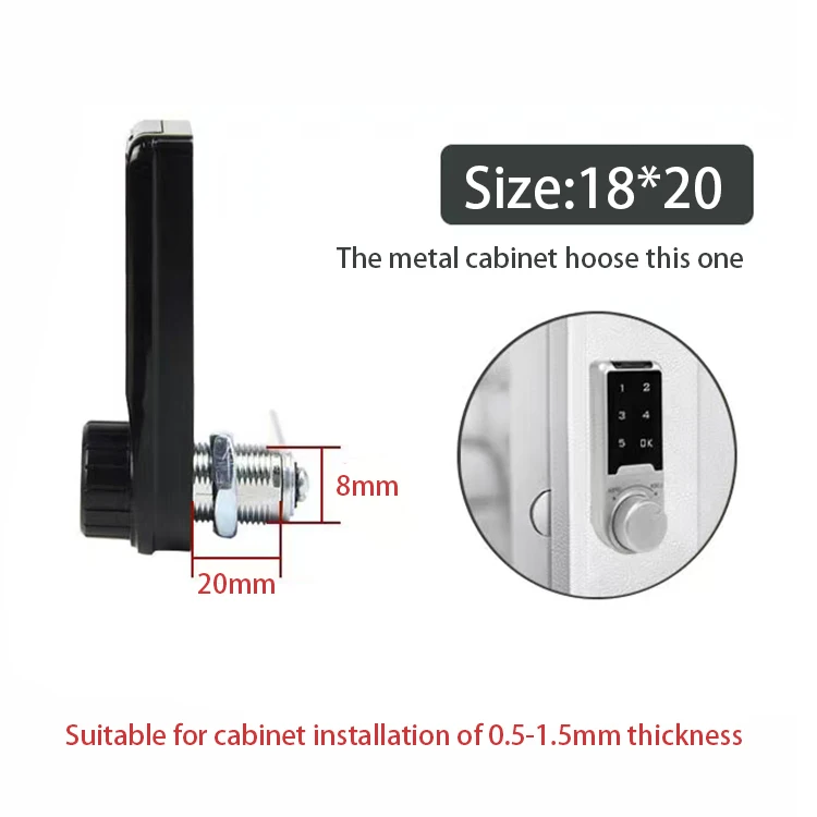 Electronic Keyless Digital Password Keypad Cam Smart Door Lock With Button battery CR2032