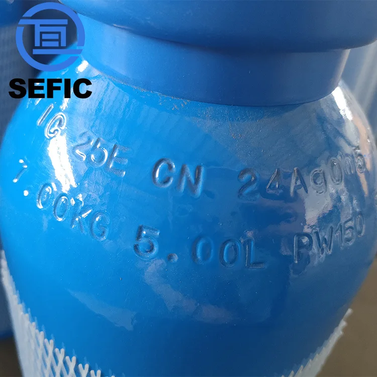 Iso9809-3 5L 150Bar 140mm Oxygen Bottle Medical Oxygen Cylinder Sizes For Breathing